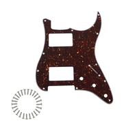 PHRILAM 11-Hole ST HH Guitar Pickguard Fits Fender Squier Strat-Style Electric Guitars | Includes Mounting Screws - Brown Tortoise Shell