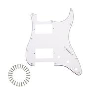 PHRILAM 11-Hole ST HH Guitar Pickguard Fits Fender Squier Strat-Style Electric Guitars | Includes Mounting Screws - White 3ply