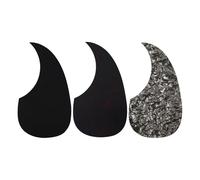 Phrilam 3 Pack Self-Adhesive Acoustic Guitar Pickguard Set, Anti-Scratch Water Drop Guards for Martin D28, Black Series (Solid, Pearl, Tortoise)