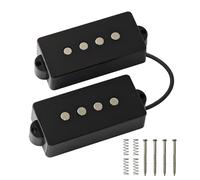 Phrilam Alnico 5 Vintage Tone Split 4-String P-bass Precision Bass Pickups Set, Black