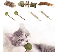 PHTTE Cat Sticks Catnip Sticks for Cats Cat Chew Sticks, 7 Style Silvervine Catnip Cat Toy, Interactive Cat Toy for Indoor Cats Set Fish Lollipops Bunny Wand for Chewing
