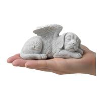PHTTE Resin Angel Dog Memorial Stone, Angel Dog Tombstone Figurine for Graves, 11x5x7cm Resin Memorial Garden Ornament, Dog Angel Keepsake for Window Sill, Bedside, Table Decor