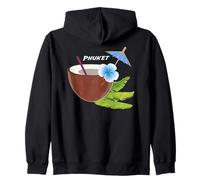 Phuket Coconut Vacation in Thailand Cocktail at the Beach Zip Hoodie
