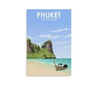 Phuket Thailand Vintage Travel Posters Beach 08x12inch(20x30cm) Canvas Print for Living Room, Bedroom, Dorm, Home, Office Wall Decoration