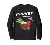 Phuket Vacation in Thailand Cocktail at The Beach Coconut Long Sleeve T-Shirt