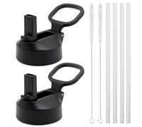 PHULWEL Straw Lid for Hydro Flask Wide Mouth, Fits Hydroflask Wide Mouth, Sports Caps Water Bottle Accessories Replacement Lid Top, Replacement Lid (Black)