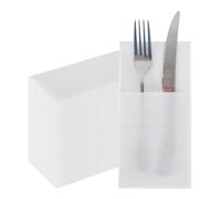 PHUNAT 50-Pack Linen Feel Pocket Napkins, Pre-Folded Dinner Napkins, 40x40 cm (15.75x15.75 Inches), Premium Paper Napkins for Elegant Dining