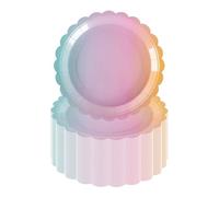 PHUNAT 50PCS 7''18cm Rainbow Color Paper Plates, Heavy-Duty Party Tableware for Birthday, Baby Shower, Unicorn Party Theme Party Decorations