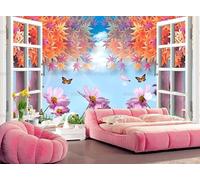 PHVRLG Photo Wallpaper The Scenery Outside The Window Wall Mural Non-Woven Murals Wall Art Modern Bedroom Living Room Decoration 200Cm(W)*140Cm(H)