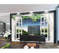 PHVRLG Photo Wallpaper View Outside The Window Wall Mural Non-Woven Murals Wall Art Modern Bedroom Living Room Decoration 450Cm(W)*315Cm(H)