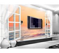 PHVRLG Photo Wallpaper View Outside The Window Wall Mural Non-Woven Murals Wall Art Modern Bedroom Living Room Decoration 450Cm(W)*315Cm(H)