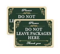 Phyabe 2 Pack Do Not Leave Packages Here Sign, 25cm x 18cm Aluminum