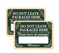Phyabe 2 Pack Do Not Leave Packages Here Sign, 25cm x 18cm Aluminum