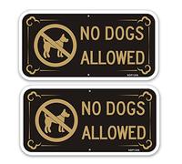 Phyabe 2 Pack No Dogs Allowed Sign, 12" x 6" Rustfree Aluminum Yard Sign,UV Protected and Weatherproof, Outdoor & Indoor Use