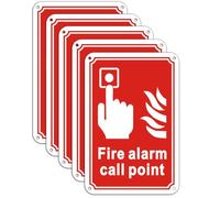 Phyabe 5 Pack Fire Alarm Call Point Sign With Self-Adhesive, 15cm x 10cm Rust Free Fire Safety Aluminum Sign, Weather Resistant, Waterproof, Durable Ink, Easy to Install