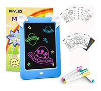 PHYLES Magic Drawing Board, Portable Writing Board, Handwriting Toys for Kids, Draw, Sketch, Art, Educational Toys and Gifts, Includes 10 Stencils, 4 Drawing Pens, 1 Cleaning Cloth (New Blue)