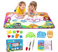 PHYLES Water Drawing Mat, Super Rainbow Deluxe Water Magic Mat, No Mess Colouring & Drawing Game, Birthday Gifts & Educational Toys For 3 4 5 6 Year Old Boys Girls Toddlers, 87X57cm Saving Space