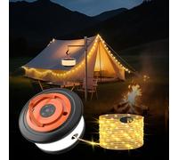 Phylosal Camping String Lights, 3 in 1 Outdoor Camping Light with 6 Lighting Modes, Quick Storage 32.8FT Rechargeable Tent Lantern, Portable LED Hanging Light for Outdoor Patio Awning Garden Party