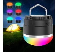Phylosal LED Camping Lantern Rechargeable, 1000LM Portable Tent Light with 12 RGB Lighting Modes, Power Bank, Waterproof, Mini Flashlight with Magnetic Base for Emergency, Power Outages, Hiking, Home