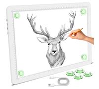 Phylosal Magnetic A3 Light Pad, Super Bright Light Box with Side Button, Diamond Art Light Board, Lightbox for Tracing and Drawing, USB Power Artcraft Light Table for Sketching, Weeding Vinyl (White)