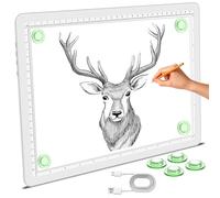 Phylosal Magnetic A4 Light Pad, Super Bright Light Box with Side Button, Diamond Art Light Board, Lightbox for Tracing and Drawing, USB Power Artcraft Light Table for Sketching, Weeding Vinyl (White)