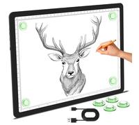 Phylosal Magnetic A4 Light Pad, Super Bright Light Box with Side Button, Diamond Art Light Board, Lightbox for Tracing and Drawing, USB Power Artcraft Light Table for Sketching, Weeding Vinyl (Black)