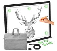 Phylosal Magnetic A4 Light Pad with Bag, Super Bright Light Box with Side Button, Diamond Art Light Board, Lightbox for Tracing and Drawing, USB Power Light Table for Sketching, Weeding Vinyl (Black)