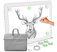 Phylosal Magnetic A4 Light Pad with Bag, Super Bright Light Box with Side Button, Diamond Art Light Board, Lightbox for Tracing and Drawing, USB Power Light Table for Sketching, Weeding Vinyl (White)