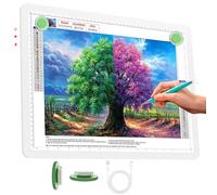 Phylosal Rechargeable A3 LED Light Pad for Diamond Painting, Ultra-Thin Magnetic Tracing Light Box for Drawing, Diamond Art Light Board with Side Button, Super Bright Light Table for Sketching (White)