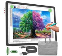 Phylosal Rechargeable A3 Light Pad with Carry Bag, Ultra-Thin Magnetic Tracing Light Box for Drawing, Diamond Art Painting Light Board with Side Button, Super Bright Light Table for Sketching (Black)