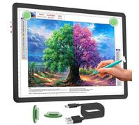 Phylosal Rechargeable A4 LED Light Pad for Diamond Painting, Ultra-Thin Magnetic Tracing Light Box for Drawing, Diamond Art Light Board with Side Button, Super Bright Light Table for Sketching (Black)