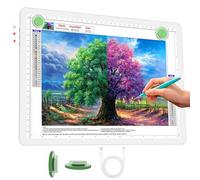 Phylosal Rechargeable A4 LED Light Pad for Diamond Painting, Ultra-Thin Magnetic Tracing Light Box for Drawing, Diamond Art Light Board with Side Button, Super Bright Light Table for Sketching (White)