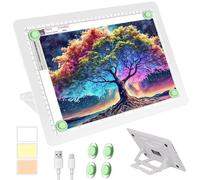Phylosal Rechargeable A4 LED Light Pad with Built-in Stand, Magnetic Tracing Light Box for Drawing, Diamond Art Light Board with Side Button, Super Bright Light Table for Diamond Painting, Sketching