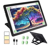 Phylosal Rechargeable A4 LED Light Pad with Built-in Stand, Magnetic Tracing Light Box for Drawing, Diamond Art Light Board with Side Button, Super Bright Light Table for Diamond Painting, Sketching