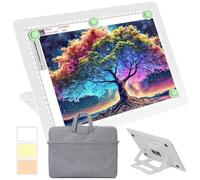Phylosal Rechargeable A4 Light Pad with Built-in Stand & Bag, Magnetic Tracing Light Box for Drawing, Diamond Art Light Board with Side Button, Super Bright Light Table for Diamond Painting, Sketching