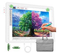 Phylosal Rechargeable A4 Light Pad with Carry Bag, Ultra-Thin Magnetic Tracing Light Box for Drawing, Diamond Art Painting Light Board with Side Button, Super Bright Light Table for Sketching (White)