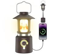 Phylosal Retro Classic LED Camping Lantern, Rechargeable Stepless Dimming Vintage Lantern, 3 Light Modes (2000K-6500K), 8000mAh Power Bank, Bright Hanging Tent Light for Indoor & Outdoor, Hiking, Camp
