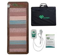 PHYMAT Full Body Far Infrared PEMF Mat 170x70cm - Natural Amethyst & 5-Crystal Heating Pad - Weighted Hot Stone Bio Mat with Cotton Cover, Smart Controller & Auto Shut-Off