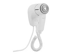 Physa PURUS Hotel Hair Dryer Wall-Mounted (1.200 W (ECO), max. 70 °C, Air Speed: 14 m/s, IPX4, 2 air and Temperature Levels, ABS) White