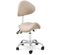 physa Saddle Chair - height-adjustable backrest and seat height - 55 - 69 cm - 150 kg - Cream, Silver PHYSA MANNHEIM CREAM