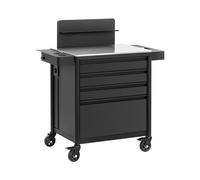 physa Tattoo Workstation - mobile - 4 sockets - 2 USB ports Tattoo work trolley Tattoo work table Dish trolley --