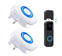 PHYSEN Wireless Doorbell Extender with 2 Receivers for Blink Video Doorbell, Convert Doorbell Chime Wired into Wireless Door Chime with 656 FT Range, 58 Chimes & 5 Volume Door Chime for Home/Apartment