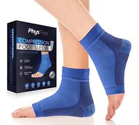 PhysFlex Compression Socks for Plantar Fasciitis, Achilles Tendonitis Relief - Ankle Compression Sleeve for Heel Spurs, Foot Swelling & Fatigue - Arch Support Brace for Everyday Use