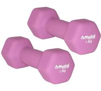 Physical 2 x 1.5kg Neo Hex Dumbbells - Grey - Weights for Body Toning, Cardio and Strength Training …