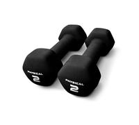Physical 2 x 2kg Neo Hex Dumbbells - Black - Weights for Body Toning, Cardio and Strength Training …