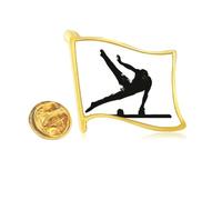 Physical Education The Side Horse Golden Metal Flag Lapel Pin Badge