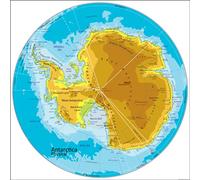 Physical Map of Antarctica - Size 50 x 50 cm - Paper Laminated