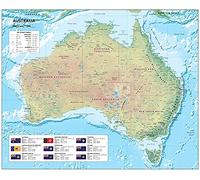 Physical Map of Australia - Includes Road and State Details -Size 82 x 100 cm - Paper Laminated