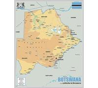 Physical Map of Botswana - The Oxford Collection - Size A1 - Paper Laminated