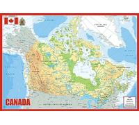 Physical Map of Canada - The Oxford Collection - Size A2 - Paper Laminated